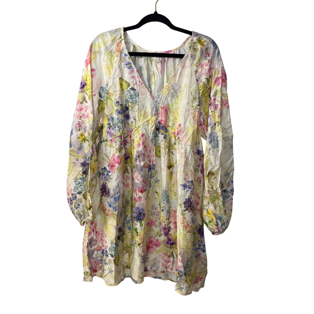 H&M Pastel Ditsy Floral Long Sleeve Dress Med Boho Chic Fairycore Whimsigoth